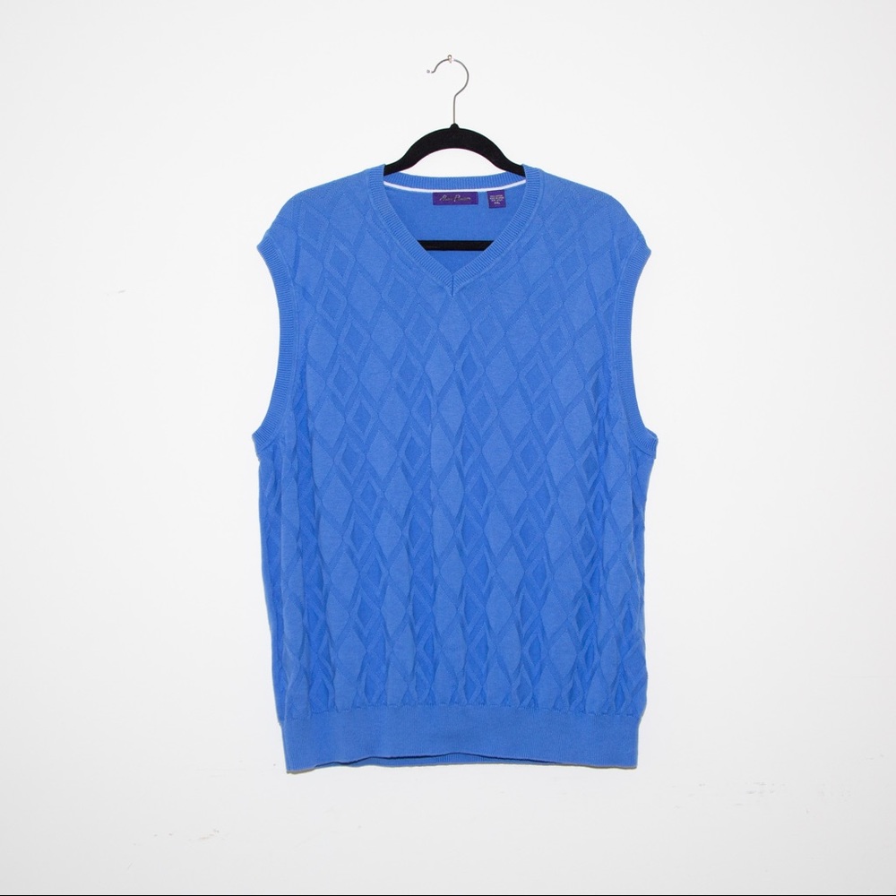Blue Argyle Sweater Vest XXL
